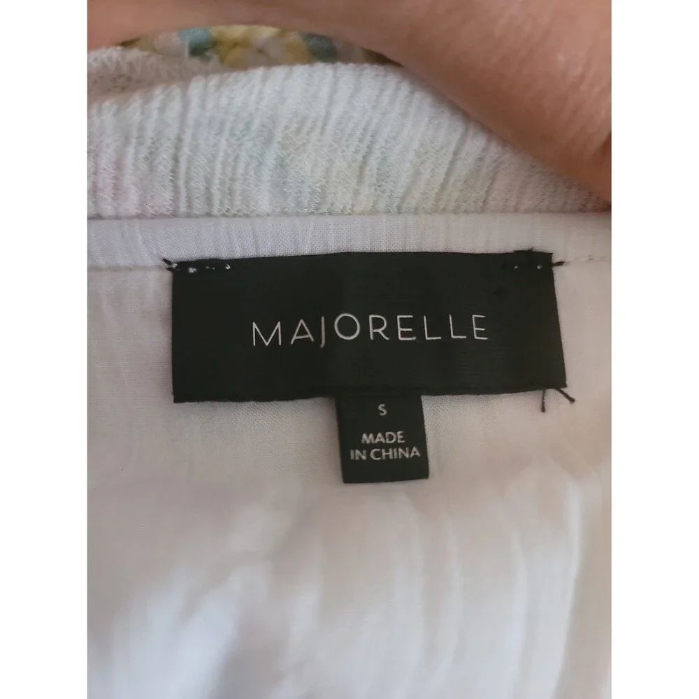 Majorelle White Cottagecore Smocked Crop Top Sz S Milkmaid Coquette Breathable - Picture 6 of 8